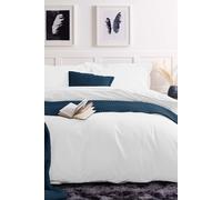 Belledorm Easy Care 200 Thread Count Cotton Polyester Percale Duvet Cover in White | Size: Double Belledorm White Double