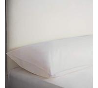 Belledorm Easycare Percale Bolster Pillowcase, Double, White, 50% Cotton 50% Polyester