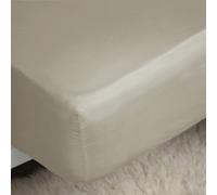 Belledorm Easycare Percale Fitted Sheet - Mushroom / Double / Cotton