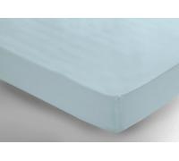 Belledorm Easycare Percale Fitted Sheet - Single, Duck Egg Blue, 28cm Depth, 200 Thread Count