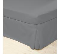 Belledorm Easycare Percale Platform Valance - Grey - Superking - Grey - 50% Cotton/50% Polyester