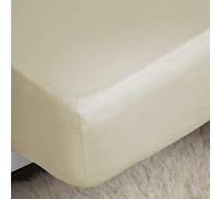 Belledorm Easycare Polycotton Percale 200 Thread Count 11 Inch Deep Fitted Sheet, Cream, Three Quarter