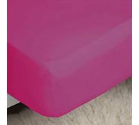 Belledorm Easycare Polycotton Percale 200 Thread Count 11 Inch Deep Fitted Sheet, Fuchsia, Single