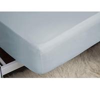 Belledorm Egyptian Cotton Fitted Sheet + Housewife Pillowcase Bundle Set, 400 Thread Count Percale (Duck Egg, Double)