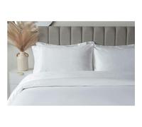 Belledorm Embroidered Detail Egyptian Cotton Pillowcase - White - 75cm x 50cm - White - 100% Egyptian Cotton
