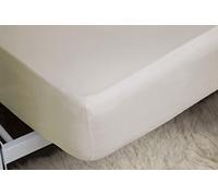 Belledorm Extra Deep Ivory Fitted Sheet, 100% Cotton, 200 Thread Count Percale (King Size) 38cm (15”) Extra Deep