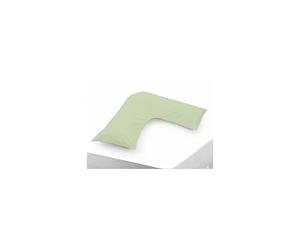 Belledorm Green V shaped pillow case cover with poppers - 200 thread count percale - pregnancy maternity orthopaedic support nursing (Apple)