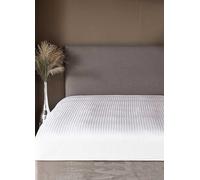 Belledorm Hotel Collection 540 Thread Count Egyptian Cotton Satin Stripe Fitted Sheet White