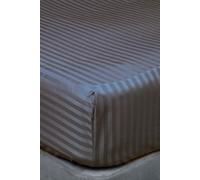 Belledorm Hotel Suite Satin Stripe 540 Thread Count 38cm Fitted Sheet in Charcoal | Size: Single Belledorm Charcoal Single