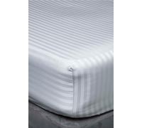 Belledorm Hotel Suite Satin Stripe 540 Thread Count 38cm Fitted Sheet in Light Grey | Size: Single Belledorm Light Grey Single