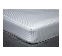 Hotel Suite Satin Stripe 540 Thread Count 38cm Fitted Sheet Belledorm Light Grey Super King