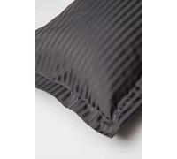 Belledorm Hotel Suite Satin Stripe 540 Thread Count Oxford Pillowcase in Charcoal Belledorm Charcoal