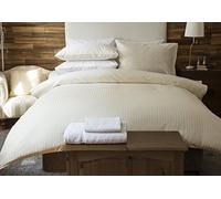 Belledorm Hotel Suite Satin Stripe - Duvet Set - 540 Thread Count (Ivory, King Size)