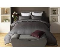 Belledorm Hotel Suite Satin Stripe - Duvet Set (Charcoal, King Size)