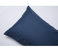 Belledorm Hotel Suite Satin Stripe - Housewife Pillowcase Pair (Navy) | 540 Thread Count