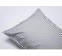 Belledorm Hotel Suite Satin Stripe - Housewife Pillowcase Pair (Platinum) | 540 Thread Count