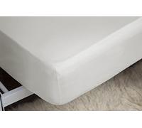 Belledorm Ivory Fitted Sheet + Pillowcase Set, 100% Cotton, 200 Thread Count Percale (King Size) 30cm (12”) Fitted Sheet (Bundle)