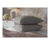 Belledorm Lisbon Chevron Continental Pillowcase Soft Grey (65Cm X 65Cm)