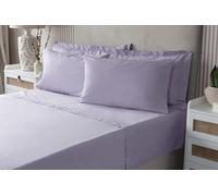 Belledorm Luxury Fitted Bed Sheet With Matching FREE 2 X PILLOW CASE Plain Dyed Poly Cotton Percale Easy Care Bed Sheet Genuine 50% cotton 50% polyester (King Size, Heather)