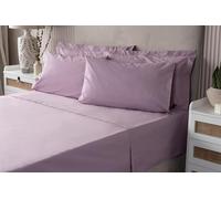 Belledorm Luxury Fitted Bed Sheet With Matching FREE 2 X PILLOW CASE Plain Dyed Poly Cotton Percale Easy Care Bed Sheet Genuine 50% cotton 50% polyester (King Size, Misty Rose)