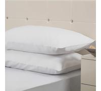 Belledorm Luxury Hotel Quality Duck Feather pillows 2 PACK with 2 x FREE pillowcases included - Firm, Plump, perfect Support Comfortable pillows for Front,Back and Side Sleepers (White)