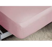 Belledorm Pink Fitted Sheet, 200 Thread Count Percale, Mattress Depth 28cm (Double, Blush)