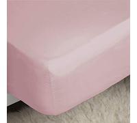 Belledorm Pink Fitted Sheet 28cm Deep, 200 Thread Count, Blush, Double Size