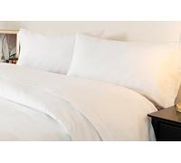 Belledorm Soft Brushed Cotton Fitted Bed Sheet with matching FREE 2 x Pillow cases, 100% Brushed cotton Flannelette, 30cm depth, cosy, warm comfortable bedding set (Super King Size, White)