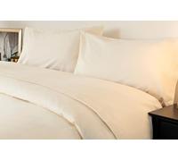 Belledorm Soft Brushed Cotton Fitted Bed Sheet with matching FREE 2 x Pillow cases, 100% Brushed cotton Flannelette, 30cm depth, cosy, warm comfortable bedding set (Super King Size, Cream)