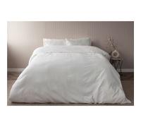 Belledorm Waffle Stripe Duvet Cover Set - Vanilla - Single - Vanilla - 100% Cotton