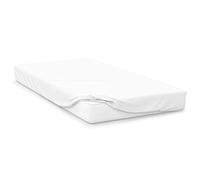 Belledorm White Jersey Fitted Sheet + Pillowcase Set, 100% Jersey Cotton (King Size) To fit Mattress 15cm - 25cm