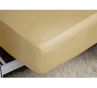 Belledorm Yellow Fitted Sheet, 200 Thread Count Percale, Mattress Depth | 28cm (King Size, Honeydew)