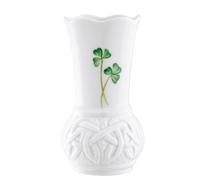 Bell lassic Durrow Mini Shamrock Gourd Vase 4" H x 2" D, Handcrafted Fine Parian China Flower Vase, Irish Decor, White