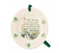 Belleek Irish Blessing Ornament, 3.3-Inch, White Porcelain, Hanging, Holiday, Christmas, Birthday, Farewell, St. Patrick’s Day, Friendship Day