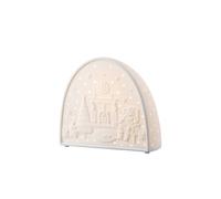 Belleek Living Santa by the Fire Luminaire' in Ivory | Size: 10 inches Belleek Living Ivory 10 inches