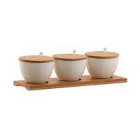 Belleek Pottery 7987 Ripple Three Bowls Set with Tray , White , 8.8x6