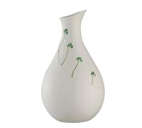 Belleek Shamrock Meadow 9.5 Inch Vase - White Flower Vase Handcrafted Fine Parian China Irish Decor, 5.5”D x 9.5”H