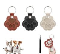 BelleFlair 3 PCS Cat Dog Keychain Memorial Gifts, Cute Leather Paw Keepsake Keyring for Pet Fur or Hair, A Loving Remembrance Charm for Bag Purse Holder