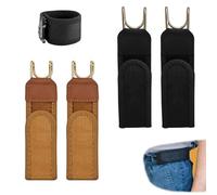 BelleFlair 4 Pack No Buckle Belt for Men Women, Metal Hook Elastic Buckleless Belt, Adjustable Buckleless Design, Magic Tape Band for Jeans Pants, Waistband Tightener