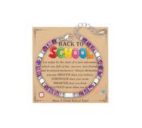 BelleFlair Back To School Natural Stone Bracelet Gift, First Day Of School Bracelets, Starting Gifts For Girls Students Daughter Granddaughter Niece Sister Friend(Purple)