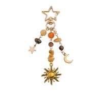 BelleFlair Sun Moon Star Bag Charms Phone Charms Keychain For Women Girls, Crystal Beads Boho Hippie Keychain Cute Handbag Accessories, Y2K Aesthetic Accessories