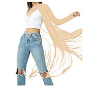 BelleLovin Womens Sexy Sheer Long Sleeve Cardigan See Through Mesh Cover Up, Apricot, Medium