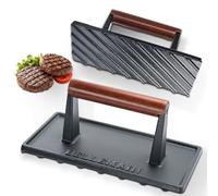Bellemain Bacon Press Rectangle | Heavy-Duty Cast Iron Grill Press for Perfectly Seared Bacon, Steak & Sandwiches | Equalized Weight Distribution