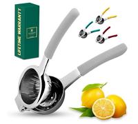 Bellemain Citrus Juicer | Metal Lemon Squeezer | Lime and Lemon Juicer Stainless Steel with Silicone Handles | Manual Juicer, Citrus Squeezer, Hand Held Juicer | Bar Juicer for Bartender (White)