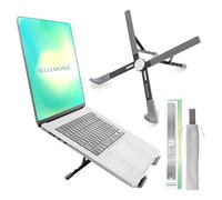 BELLEMOND Adjustable Laptop Stand | Foldable Aluminum Riser | X-Frame Ergonomic Japanese Design | Fits MacBook Pro/Air, Dell, Lenovo & 10-17.3” Laptops | Portable & Lightweight | Midnight Black
