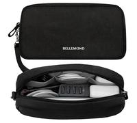 BELLEMOND「Totono+」| Cord Organizer Tech Pouch | Travel Electronics Organizer Case for Cables & Chargers | Hidden AirTag Slot & Cable Pass-Through | Designed in Japan | Sumi Black