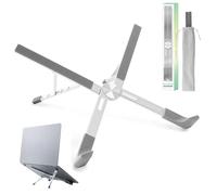 BELLEMOND | X-Shape Laptop Stand - Adjustable Aluminum Riser, 5 Height Levels, Lightweight & Foldable, Ventilated, for Laptops and Tablets up to 17.3" | Space Silver
