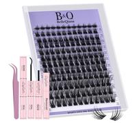 BelleQiana Silk Air Individual Eyelashes Feather-Light Ultra-Soft Band Lashes, DIY Cluster Lashes Kit with Lash Bond & Seal and Remover,144 Pcs 0.05mm eyelashes individual kit at Home(Silk Air 02)