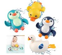 BelleStyle Baby Bath Toys, ABS Plastic, Wind Up, 4 Pack, Multicoloured, Animal Themed, Ages 0-4, Unisex