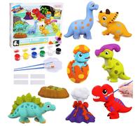 BelleStyle Dinosaur Kids Painting Kit, Arts & Crafts Painting Gifts for Kids Age 6-12, 8 Pieces Plaster DIY Paint Set Creative Activities Educational Toys for Boys Girls 6 7 8 9 10 11 12 Years Old